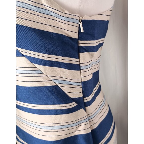 Banana Republic One Shoulder Cascade Bow Striped Dress Size 2 NWT $148 - Picture 8 of 9